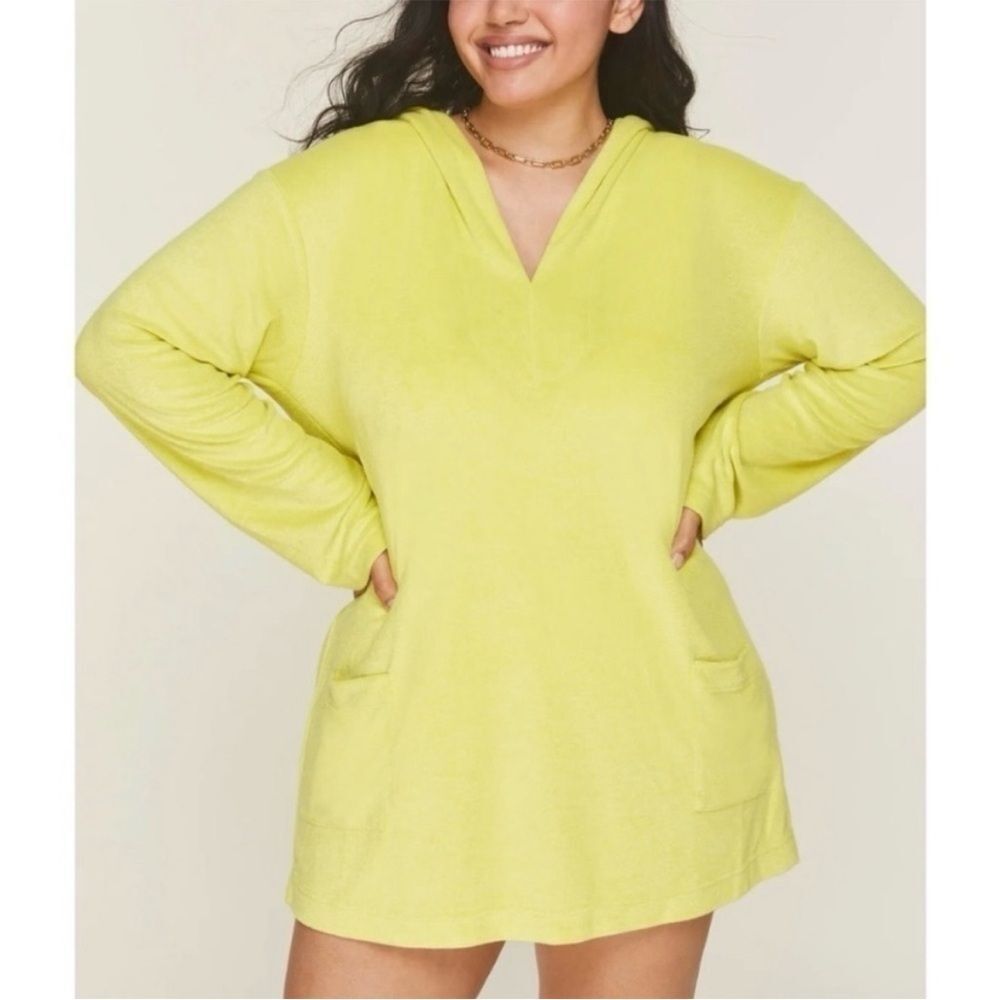 Andie Size Medium Honeysuckle Terrycloth Hoodie Dress Tunic Coverup NWT‎